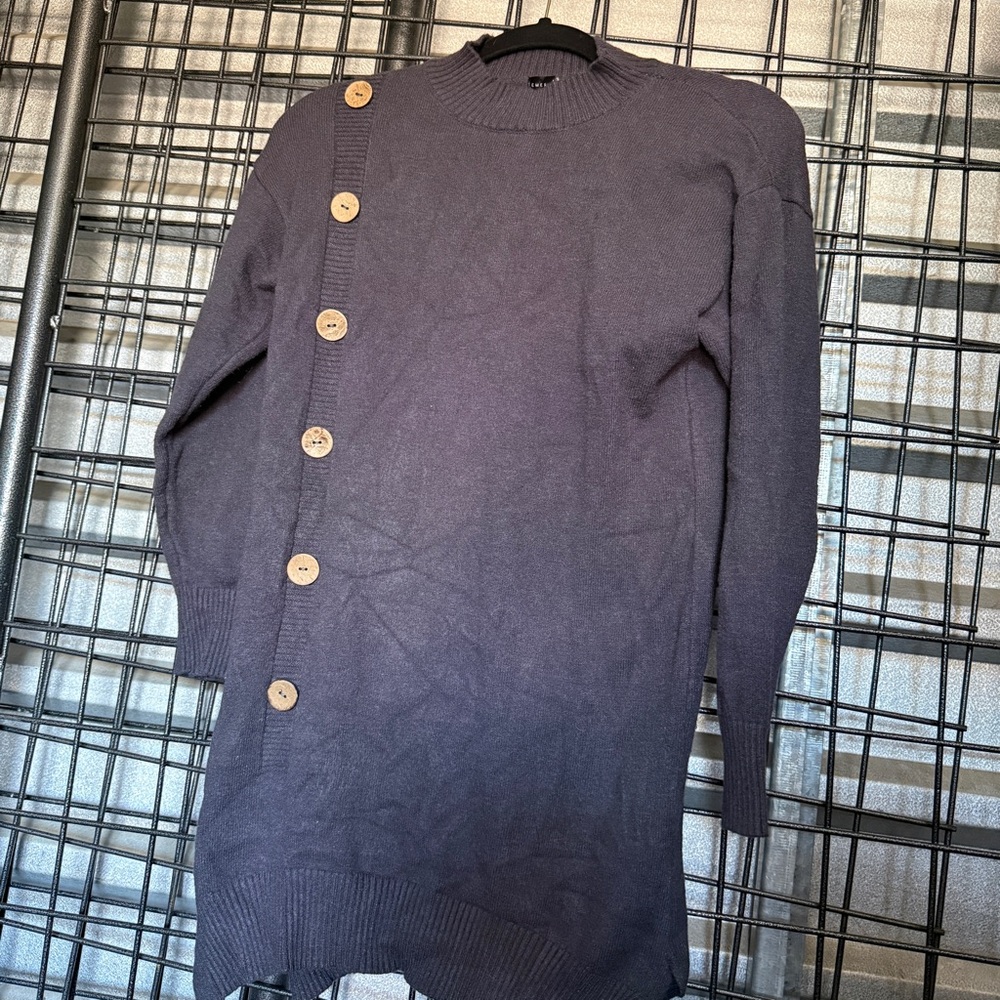 🌟5/$25 Emery rose sweater dress gray high neck small s thick winter capsule A8
